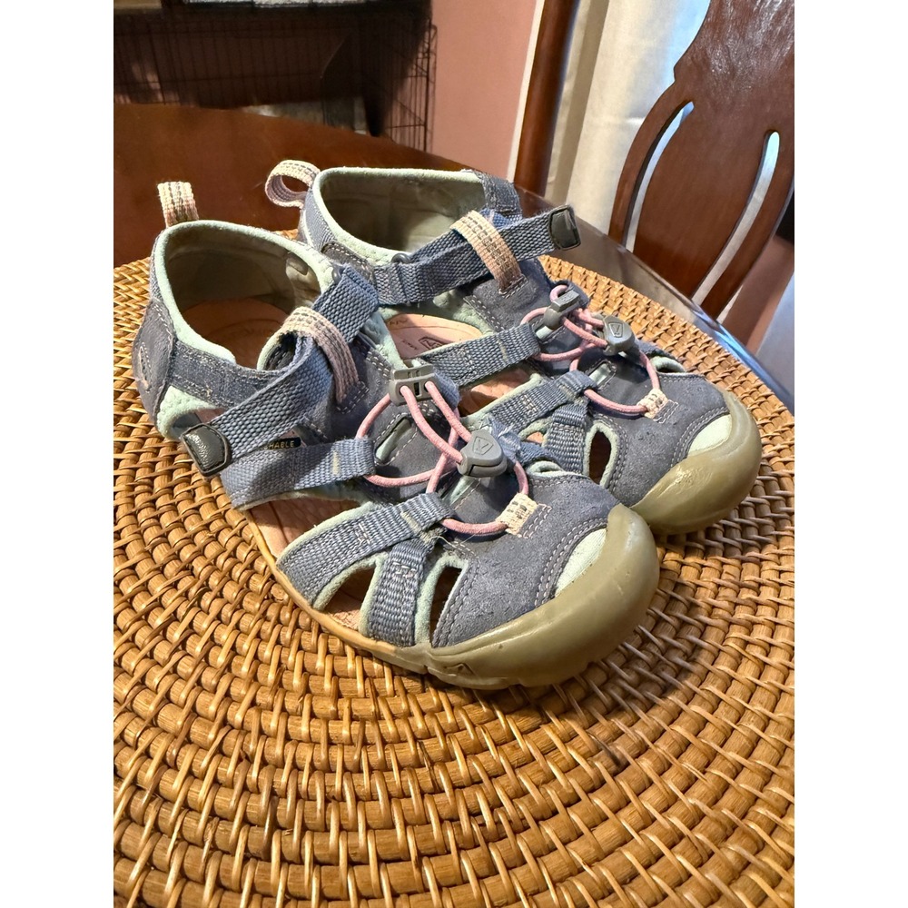 Keen CNX Seacamp II Kids Blue Pink Water Sandals Washable Adjustable Strap